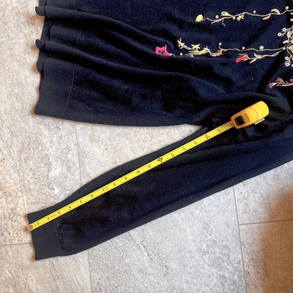 Floral Embroidered & Pearl Sweater (St Johns Bay Cotton Blend Size XL) - Picture 9 of 11